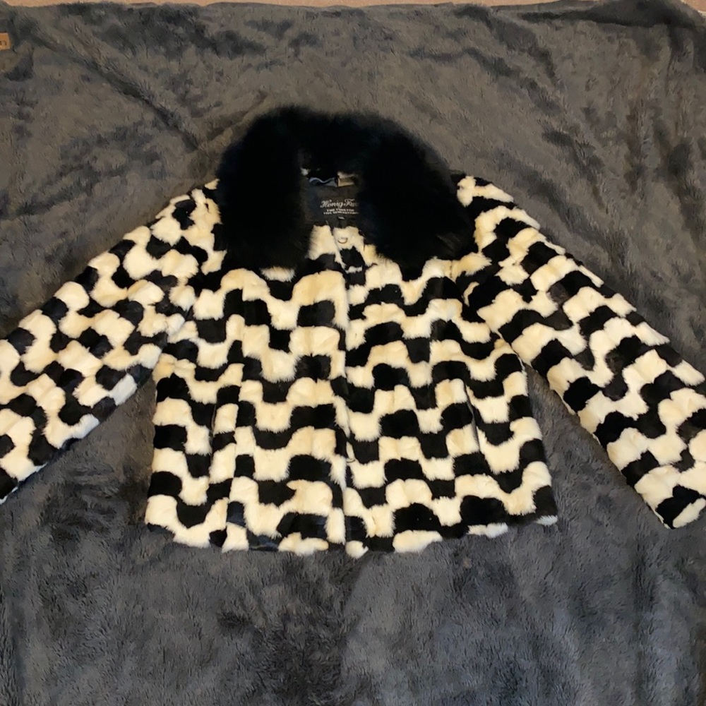 Mink Bolero with Red and Shadow Fox Sleeves